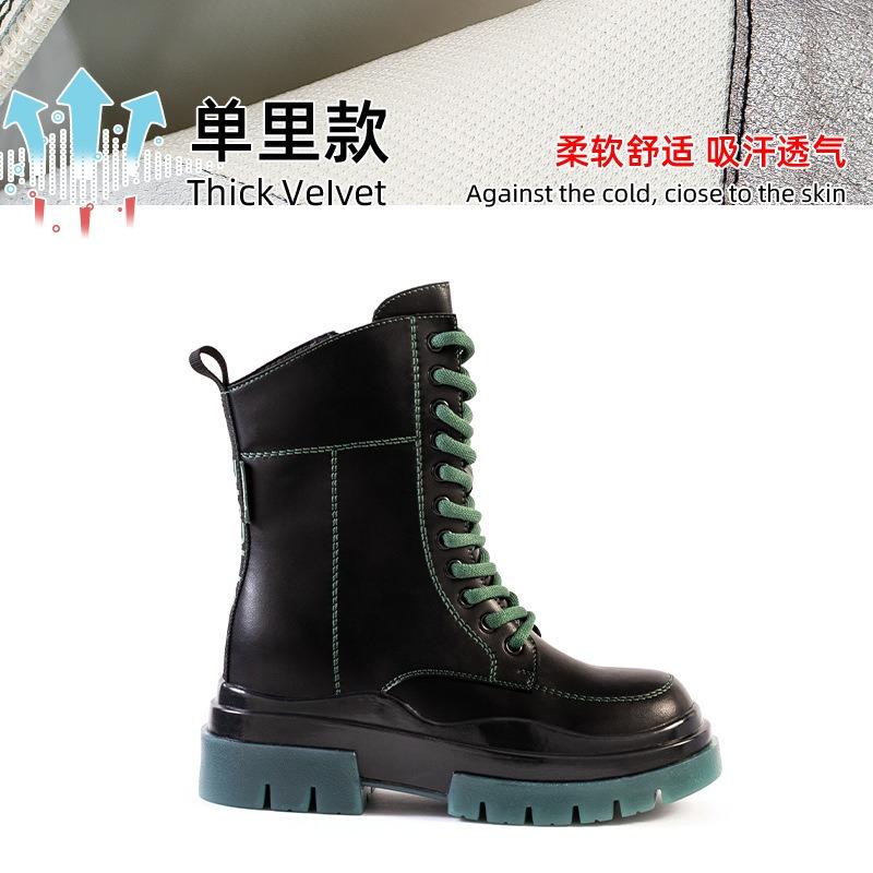 

Женские ботинки Мартина осень-зима новые бархатные теплые модные универсальные на толстой подошве средней длины с коротким голенищем 34