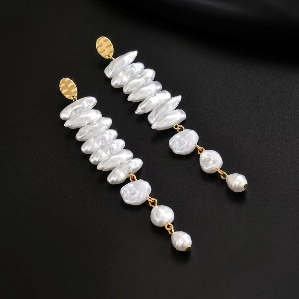 Irregular Pearl Drop Earrings Pearl Flower Christmas Tree Necklace Jewelry Accessories