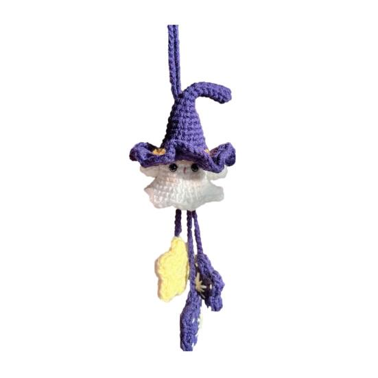 Halloween Pendant 3D Soft Plush Ghost Crochet Kit Festive Holiday Pendant Decoration Whimsical Halloween Accessories