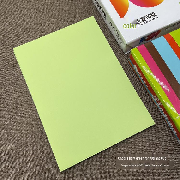 Mary A4 Color Copy Paper - Pink, Red, Light Blue, Orange, Deep Green, Yellow - Thick 80g/70g for Printing & Crafts