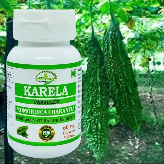 Melon Amer Morsan Nutraveda (Momordica Charantia, Karela) Capsule d'Extrait | Paquet de 60 X 500 mg. Végétarien. Gélules (4 Paquets de 60 Gélules)