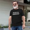 This Guy Is A Grandfather Slogan Men's T Shirt Casual Birthday Christmas for Grandpa Papa Vintage Washed Slightly Stretched