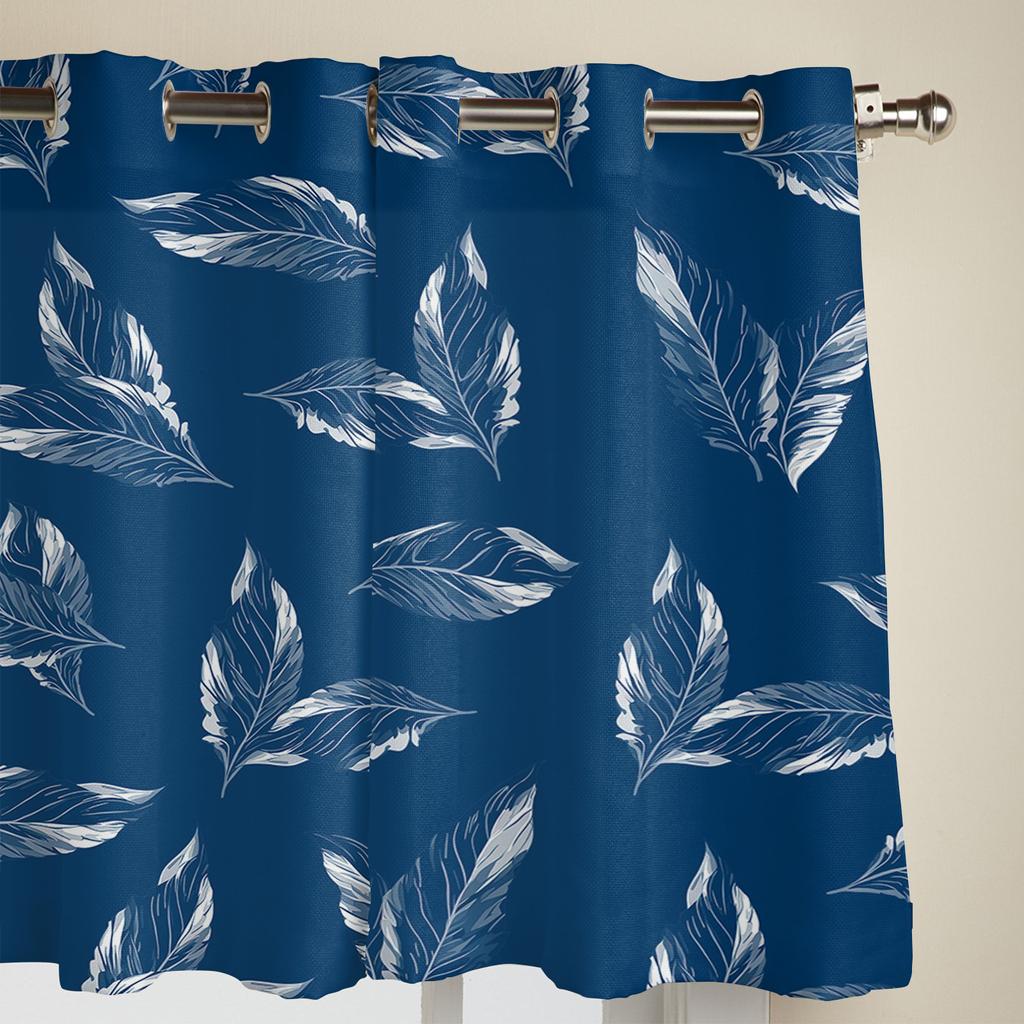 Leaves Hand Painted Watercolor Window Curtains for Living Room Bedroom Curtain Modern Kitchen Blinds Drapes Curtains