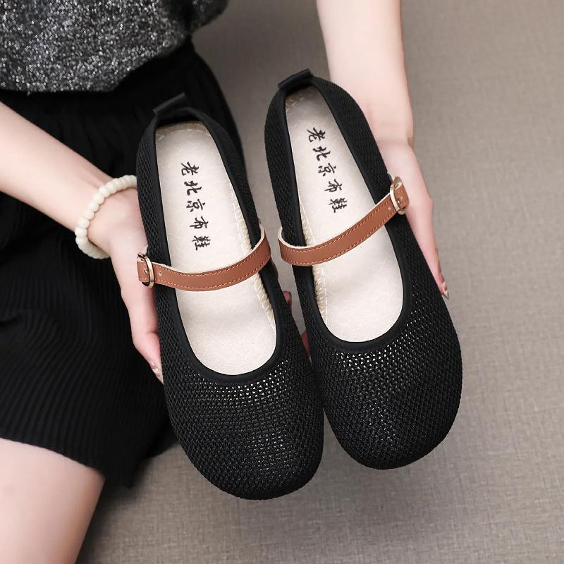 Customized New Old Beijing Cloth Shoes Breathable Women's Summer Versatile Casual Mesh Surface One Pedal Soft Sole Not Tired Feet