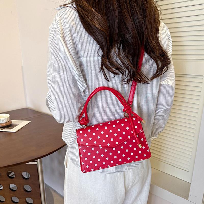 Yogodlns Korean Style Polka Dot Shoulder Bag Casual Crossbody Small Square Bag Fashion Trendy Handbag Women Work Shoulder Bag