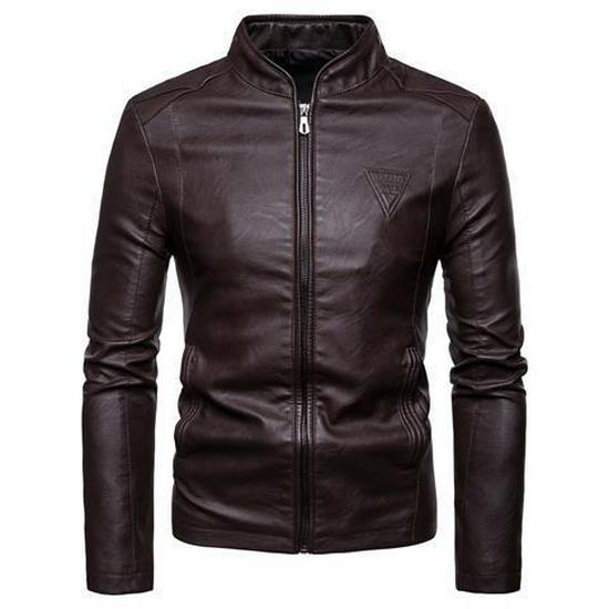 Korean Style Men's Autumn/Winter Leather Stand Collar Jacket - High Quality Fashion Coat