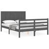 VidaXL Bed Frame with Headboard 120x200 Cm Solid Wood 3194501