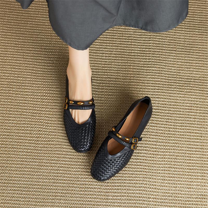 Fashion New Spring/autumn Genuine Leather Women Shoes Round Toe Mary Jane Shoes for Women Fashion Belt Buckle Low Heel Women Pumps