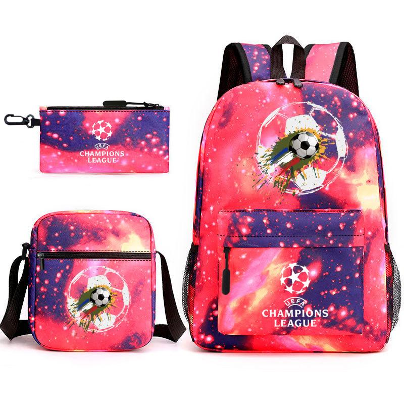 Sports Football Team Print Youth Primary and Secondary School Students C Luo Schoolbag Men and Women Leisure Travel Backpack CR7