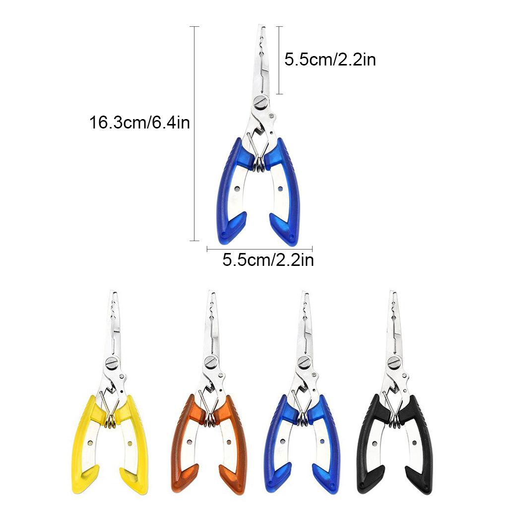 Fishing Pliers Stainless Steel Anti-skid Plastic Handle Fish Hook Remover Scissor Tackle Equipment Tools Supplies