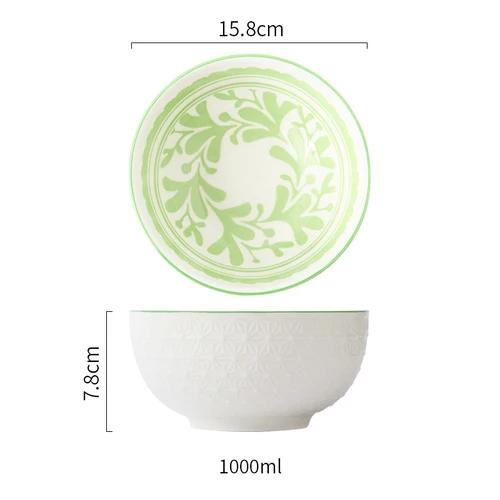 1Pcs Japanese tableware ceramic bowl single student dormitory bowls fruit salad soup rice net red noodles bowl zero waste