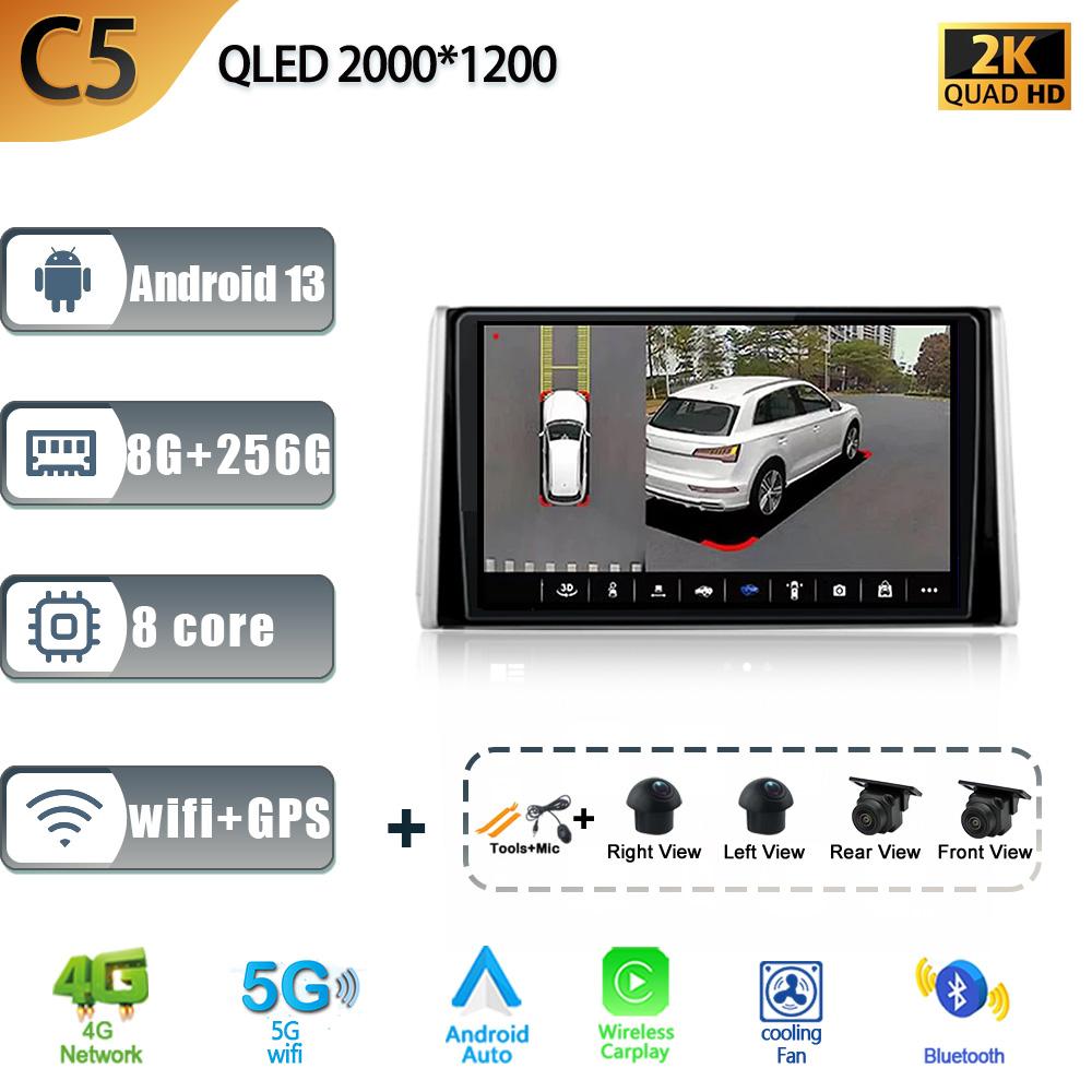 Wireless Carplay For Toyota RAV4 XA50 2018-2020 Audio Stereo Android 13 Car Radio Multimedia GPS Navigation WIFI 4G Auto Screen