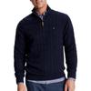 Tommy Hilfiger Plain Cable Knit Half-Zip Business Sweater Men sweater Navy-Blue 78J9816-410