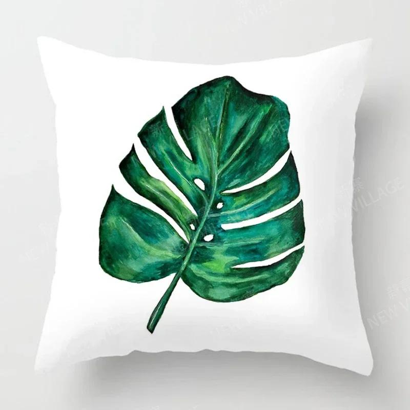 Vikama Nordic-Style Home Decor Cushion Cover Sofa Cushion Cover Modern Style Leaf Plant Cushion Cover Car Seat Cushion Cover