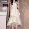 Gentle Wind Princess Long Dress Fairy Fairy Dress Sweet Suspender Irregular Pleated Dress Female Summer