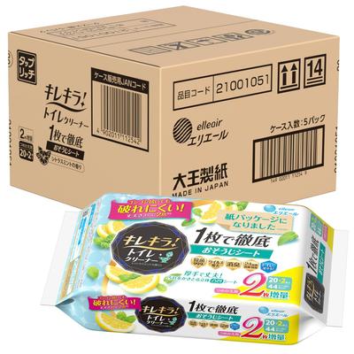 Elleair Toilet Cleaner Citrus Mint 110 Sheets Sheets X 5 Thorough Cleaning In One Bulk Purchase Kirekira! Refill, Scent, (22 Packs), Sheet,