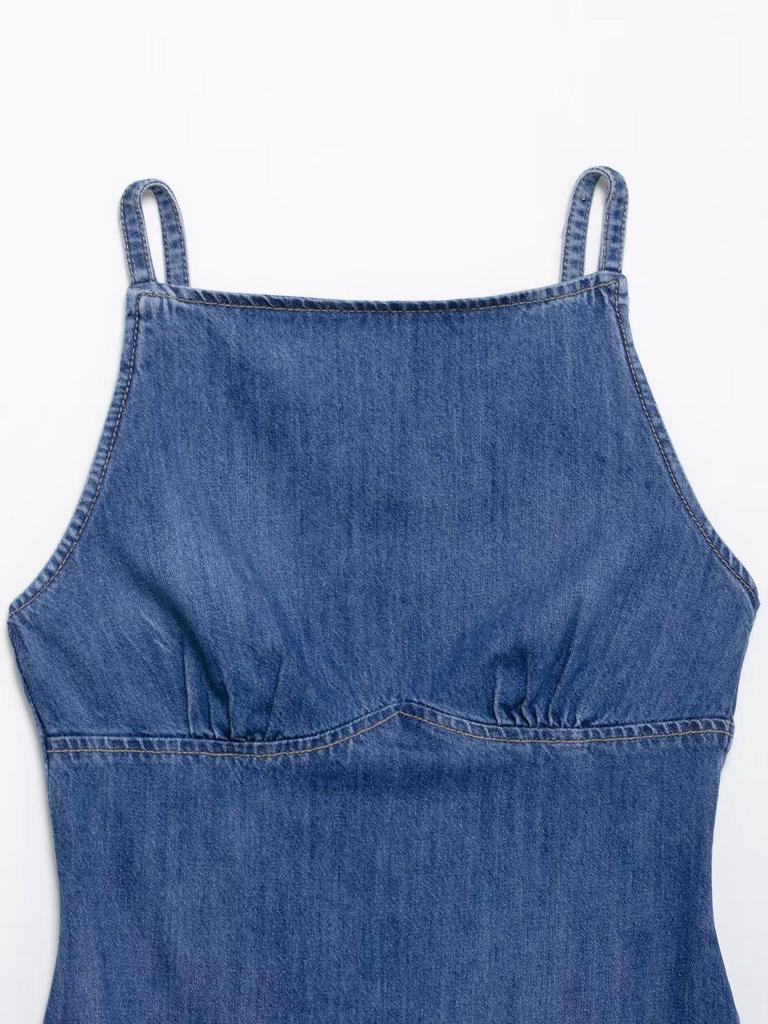 2025 Summer Fashion Backless Slim-Fit Denim Tank Top