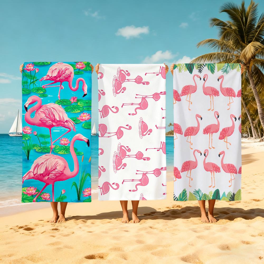 Flamingo süß Handtuch Strand Schnelltrocknend Weich Poolhandtücher Geschenk für Reise Fitnessstudio Dusche Camping Sport