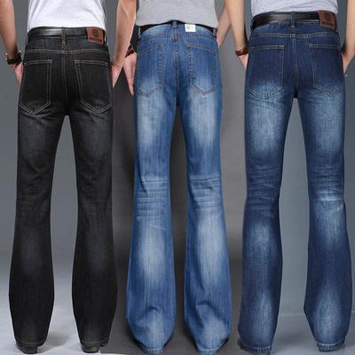 Męskie designerskie klasyczne jeansy z wysokim stanem, rozciągliwe, luźne, rozszerzane, jeansy z wyciętymi nogawkami, duże rozmiary