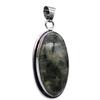 Prehnite Natural Gemstone Antique Silver Plated Pendant 2" J 1614