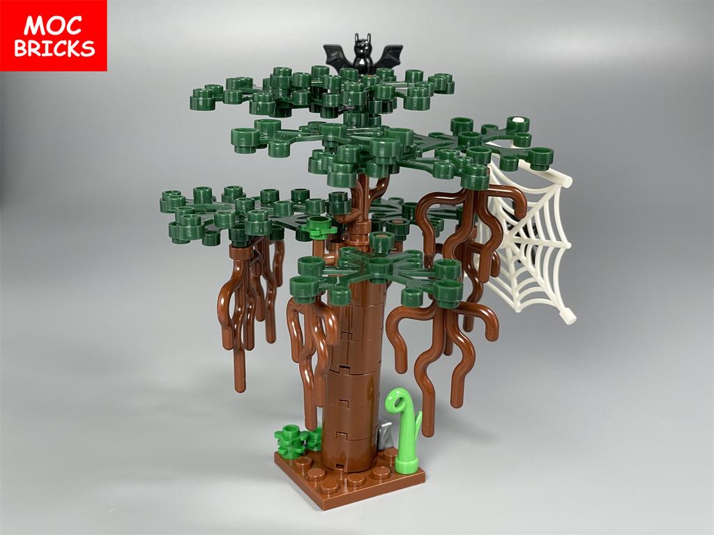 Set  MOC Bricks Banyan Tree House Spider Mouse Bat City Model Accessories View DIY Educational Building Blocks Kids Gifts