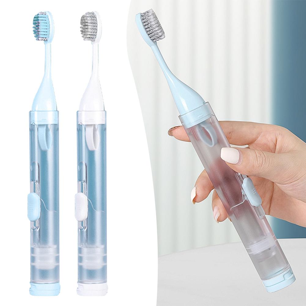 

3 In 1 Portable Toothbrush Can Hold Toothpaste Integrated Hygienic Folding Travel Toothbrush Oral Cleaning Tools Easy Carrying