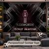 Wall Hanging Tapestry Custom NameKenworth Pattern Personalized Printed Fabric Wall Decor