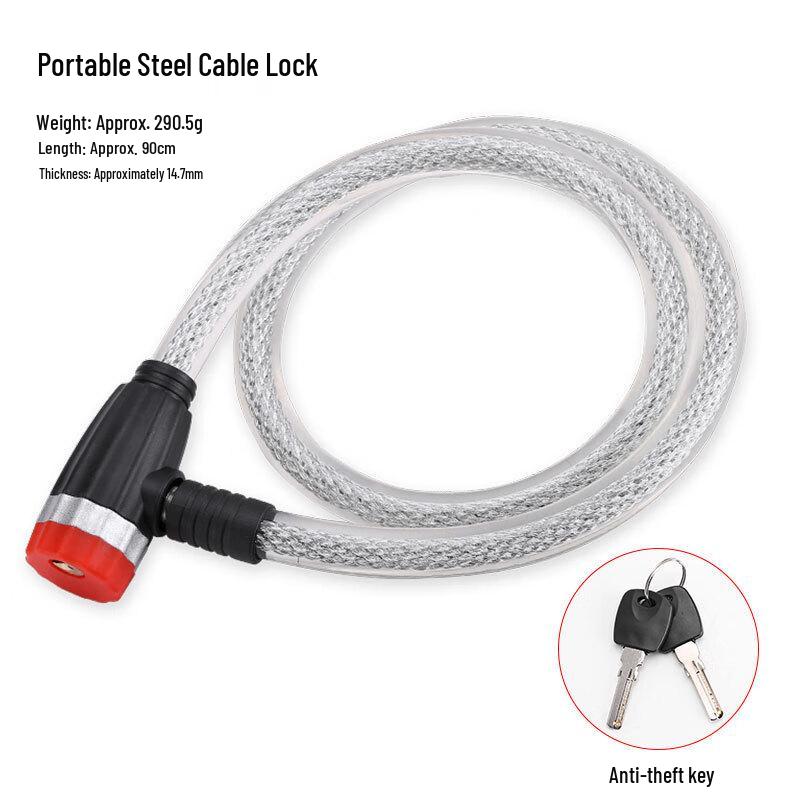 GEETHA Bicycle Motorcycle Steel Wire Cable Lock