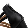 Women's Chunky Leather High Heel Sandals, Pointed Toe, Breathable, Hollow Design, Versatile, Slimming, Height Boost, Large Size.