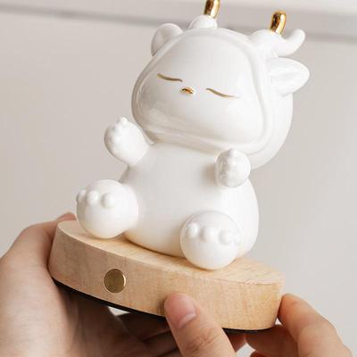 Mid-Autumn Dragon Night Light: Porcelain Bedside Lamp for Children's Room & Romantic Gift