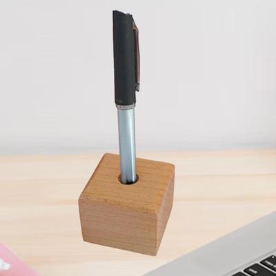 Fountain Pen Holder Makeup Brush Wooden Pencil Organization Countertop for School