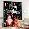 2D Flat Printing  JIT 2pcs   Curtains (Without Rod) Festive Cheer(3) Print Popular Curtains Polyester Easy Install Curtains