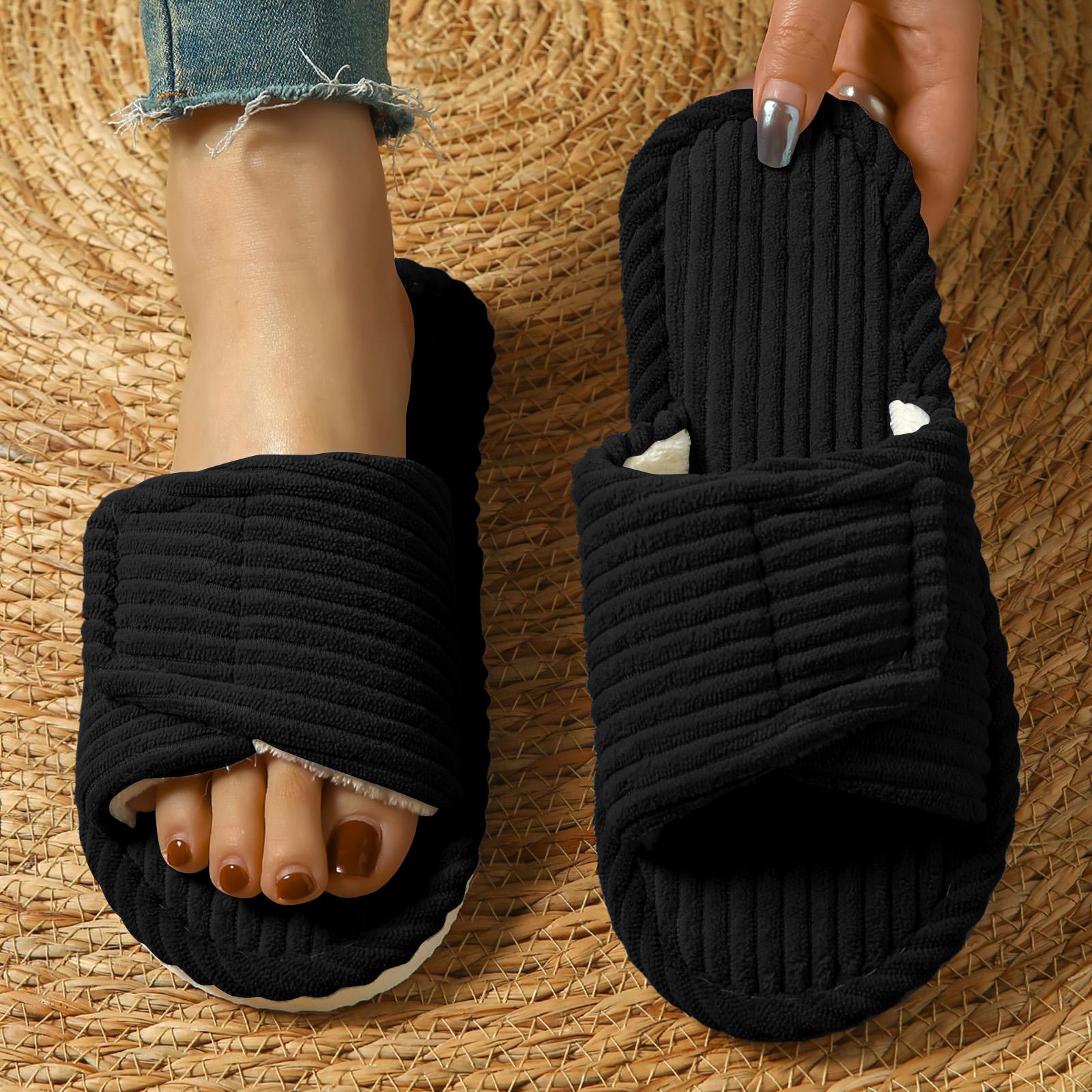 Женские - Тапочки Повседневные Для Дома, Уличная Обувь Для Всех Сезонов 43 чёрный