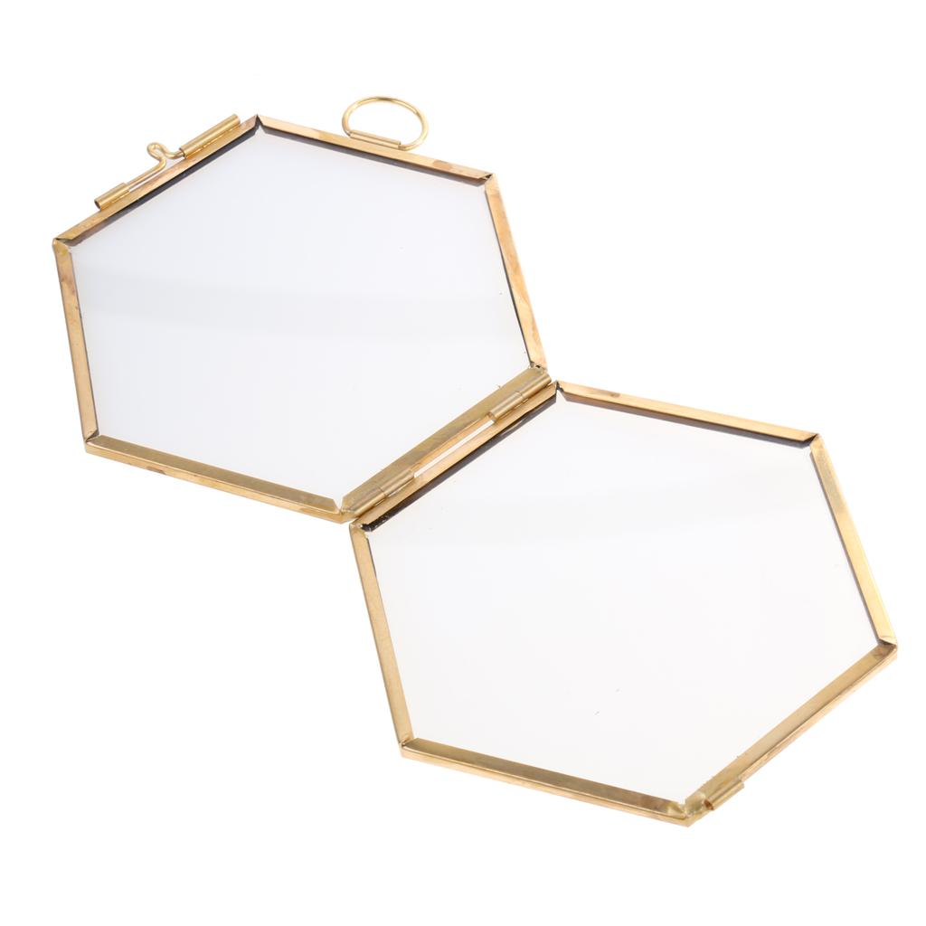Glass Photo Frame Hexagonal Hanging Picture Holder for Modern Home Decoration Wall Display
