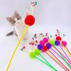 Cat Toy Elastic Ball Cats Stick Teaser Cat Toys Interactive Long Handle Tube Toys for Cats Teasing Kitten Wool Ball Pet Teaser