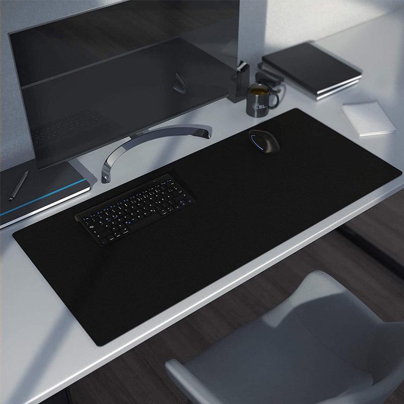 Waterproof Non-Slip Minimalist Black Mouse Pad, Small Size, Stitched Edge, Extra Large