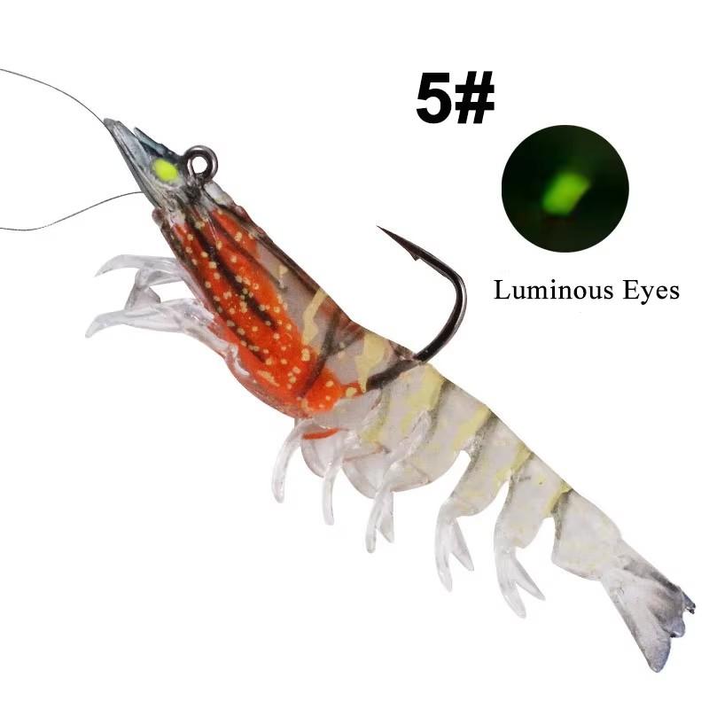 WeiHe 12g 9cm 8cm 8g7 Colors Artificial PVC Shrimp Soft Fishing Lure Luminous Bait For Fishing Activity