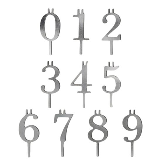 Wiederverwendbares Zahlen-Geburtstagskuchen-Set Digitaler Topper Dekoration für Silbernen Kuchen Kerzenhalter Partys Jubiläen Feiern