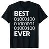 Meilleur Papa de Tous les Temps Code Binaire Programmeur Codeur Fête des Pères T-shirts Cadeaux Vêtements Homme Mode Décontracté Lâche Surdimensionné T-shirt