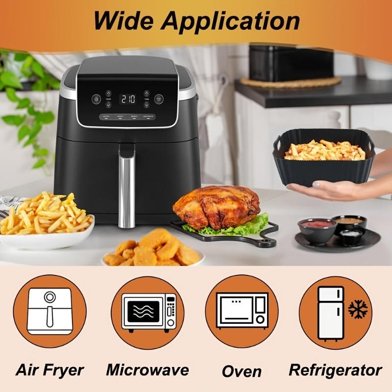Non-Stick Air Fryer Silicone Liner Tray Reusable Baking Mat for Most Air Fryers Ovens Microwaves Baking Airfryer Accessories