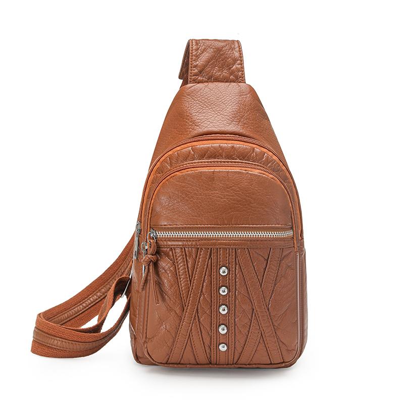 Women's Shoulder Bag PU Chest Bag Lightweight Travel Crossbody Bag