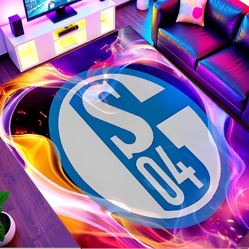 FC Schalke 04 Print Rug, Washable Floor Carpet, For Entryway Dorm Laundry Room Office Study, Home Decor Birthday Christmas Gift