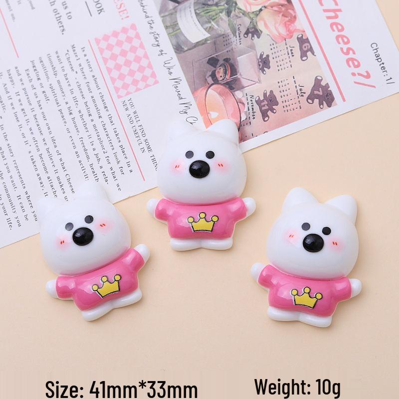 

Large West Highland White Terrier Resin Hair Clip Decoration Materials - Cream Cartoon Design