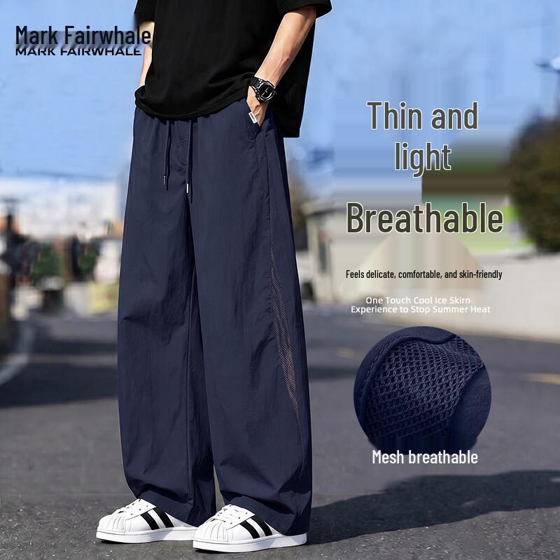 Mark Fairwhale Men s Summer Lightweight Loose Straight Cargo Pants 3XL темно-синий