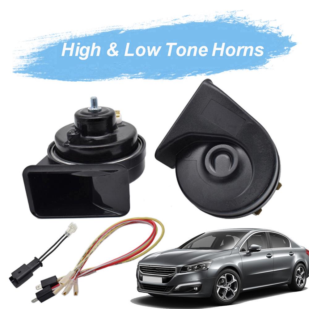 1 Set 12V 110125db Snail Horn 410/510Hz High Low Pitch Car Air Horn
