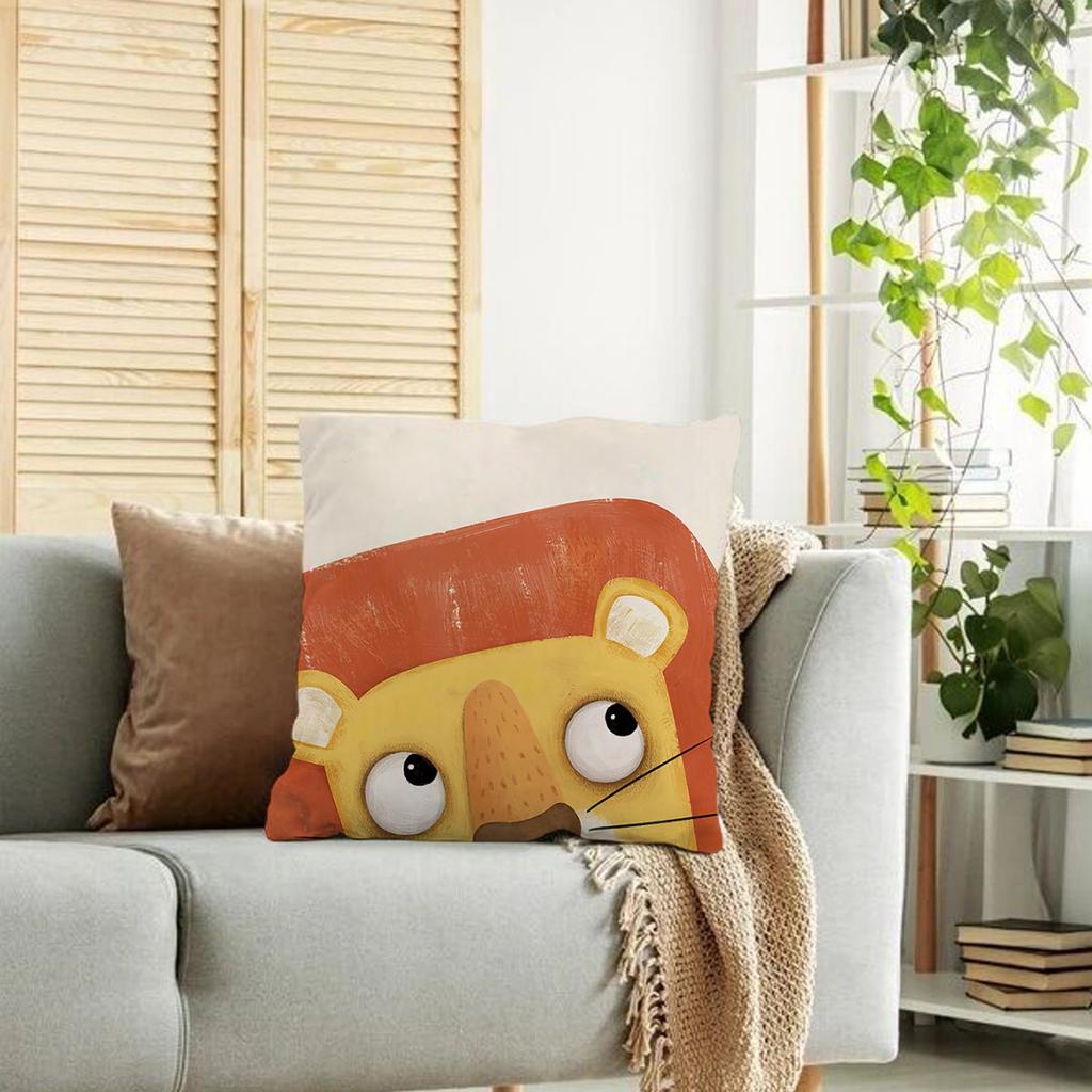 Nordic, Fresh and Cute Cartoon Pillowcase, Home Sofa, Car Bedside, Office Cushion Cover