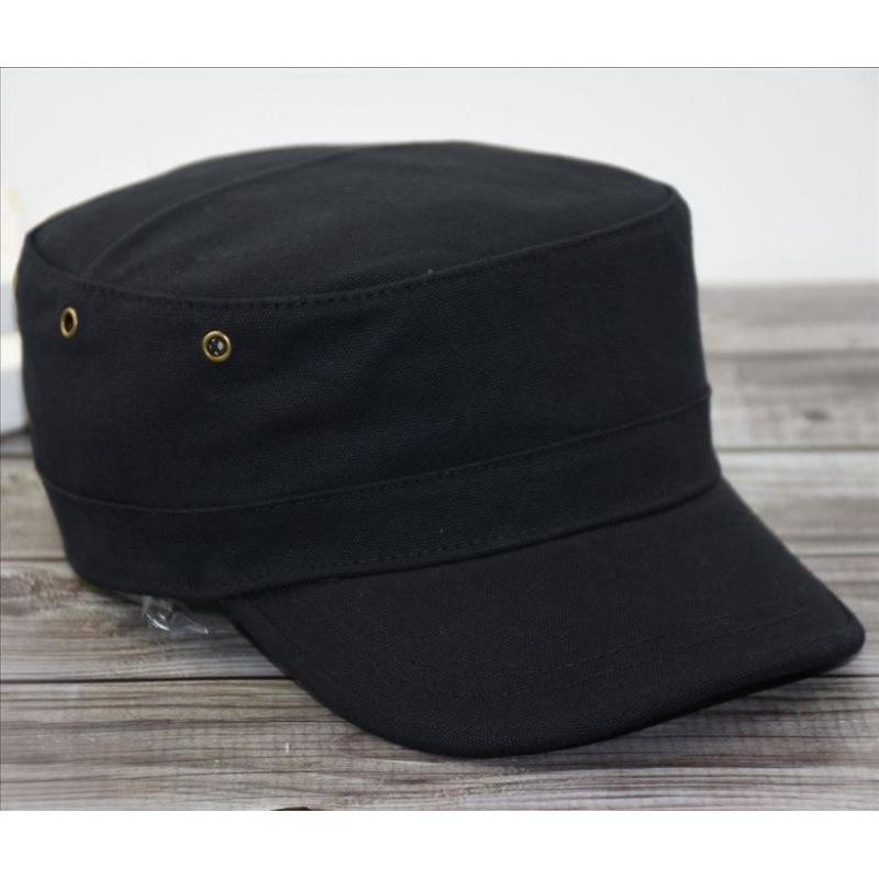 Canvas breathable military hat big head circumference flat top hat couple model women's hat casual fashion men's hat green middle-aged