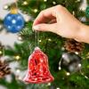 Glass Christmas Bell Ornament Hand Blown Glass Bell Colorful Bell Hanging Decoration for Xmas Tree Garden Patio Window