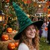 Velvet Halloween Witch Hat Large Witch Costume Hat Comfortable Plush Wizard Hat  Role-Playing