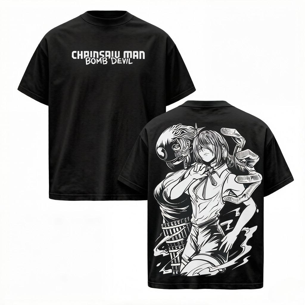 

Chainsaw Man Anime Reze Devil Cool Graphic T-shirt Vintage Oversized T Shirt Men Clothes Cotton T-shirt S